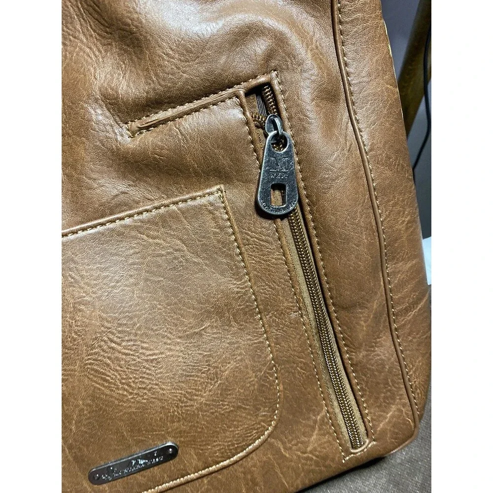 Montana West Conceal Carry Tote Brwn Shoulder Bag MSRP  59.99 Braided Detail NWT